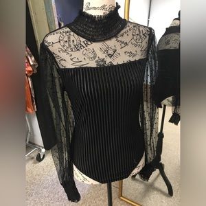 Black lace body suit